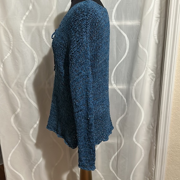 Sonoma, Blue, Woven, Long Sleeve Top, Size Large - Picture 3 of 8